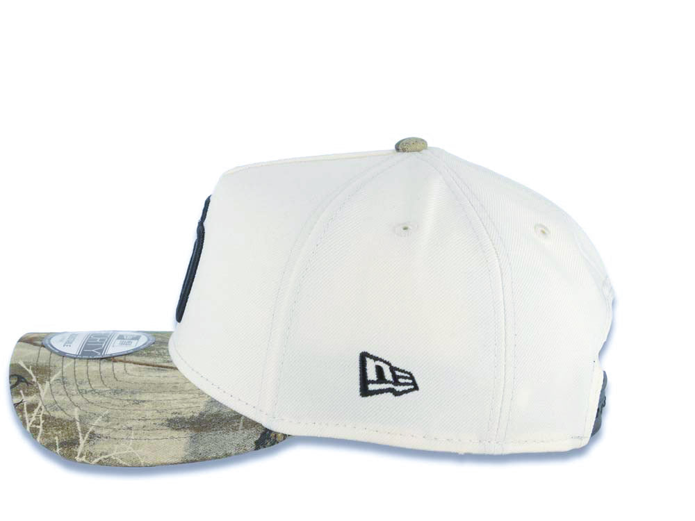 San Diego Padres New Era MLB 9FORTY 940 Adjustable A-Frame Cap Hat Cream Crown Real Tree Edge Camo Visor Black Logo