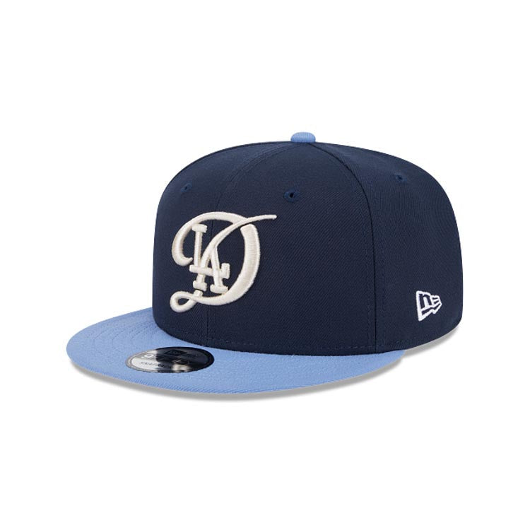 Los Angeles Dodgers New Era MLB 9FIFTY 950 Snapback Cap Hat Navy Blue Crown Dark Sky Blue Visor Team Color Logo (2024 City Connect)