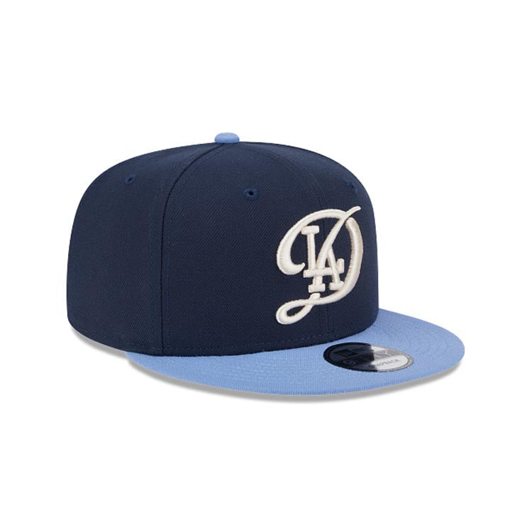 Los Angeles Dodgers New Era MLB 9FIFTY 950 Snapback Cap Hat Navy Blue Crown Dark Sky Blue Visor Team Color Logo (2024 City Connect)