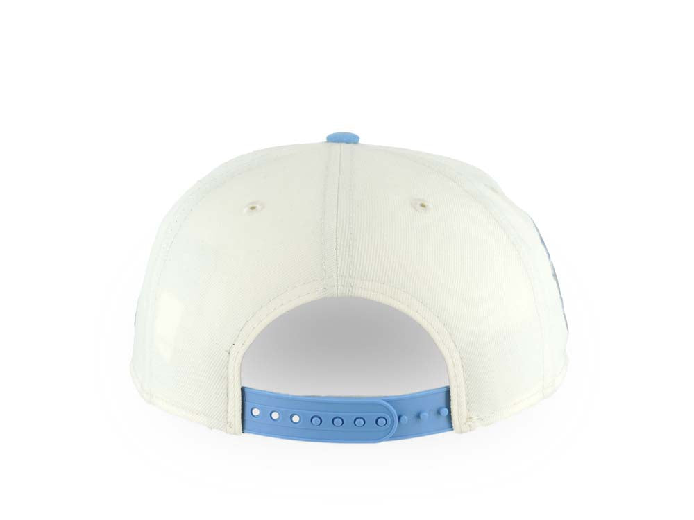 San Diego Padres New Era MLB 9FORTY 940 Adjustable A-Frame Cap Hat Cream Crown Sky Blue Visor Sky Blue Logo 25th Anniversary Side Patch Gray UV