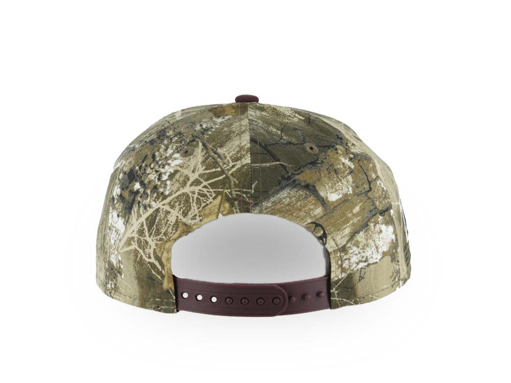 San Diego Padres New Era MLB 9FORTY 940 Adjustable A-Frame Cap Hat Real Tree Edge Camo Crown Maroon Visor White/Maroon Logo 1998 World Series Side Patch
