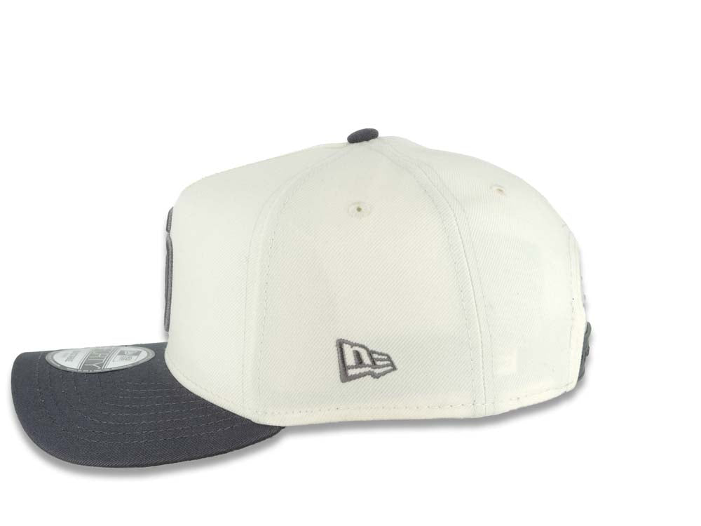 San Diego Padres New Era MLB 9FORTY 940 Adjustable A-Frame Cap Hat Cream Crown Dark Gray Visor Gray Logo 25th Anniversary Side Patch