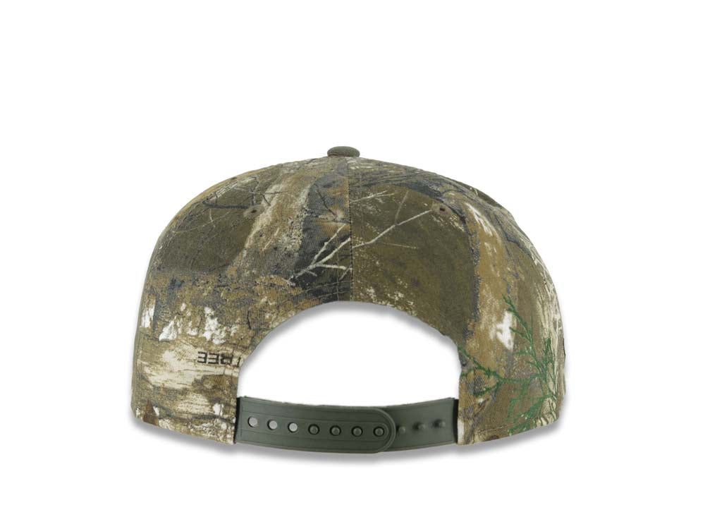 San Diego Padres New Era MLB 9FIFTY 950 Snapback Cap Hat Real Tree Edge Camo Crown Olive Green Visor White/Olive Green Logo 40th Anniversary Side Patch