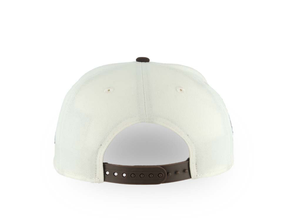 San Diego Padres New Era MLB 9FORTY 940 Adjustable A-Frame Cap Hat Cream Crown Dark Brown Visor Dark Brown Logo 1998 World Series Side Patch