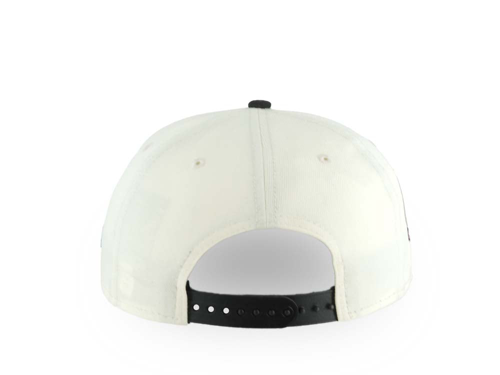 San Diego Padres New Era MLB 9FORTY 940 Adjustable A-Frame Cap Hat Cream Crown Black Visor Black Logo With Red Rose 40th Anniversary Side Patch Gray UV