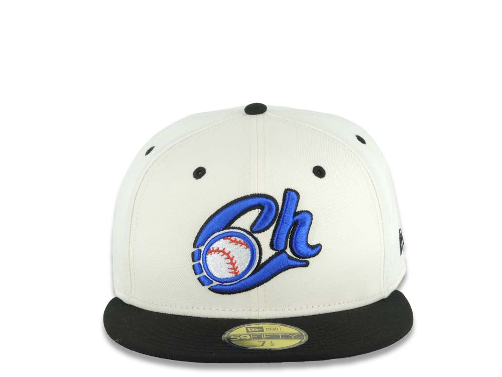 Charros de Jalisco New Era LMP 59FIFTY 5950 Fitted Cap Hat Cream Crown Black Visor Team Color Logo Gray UV