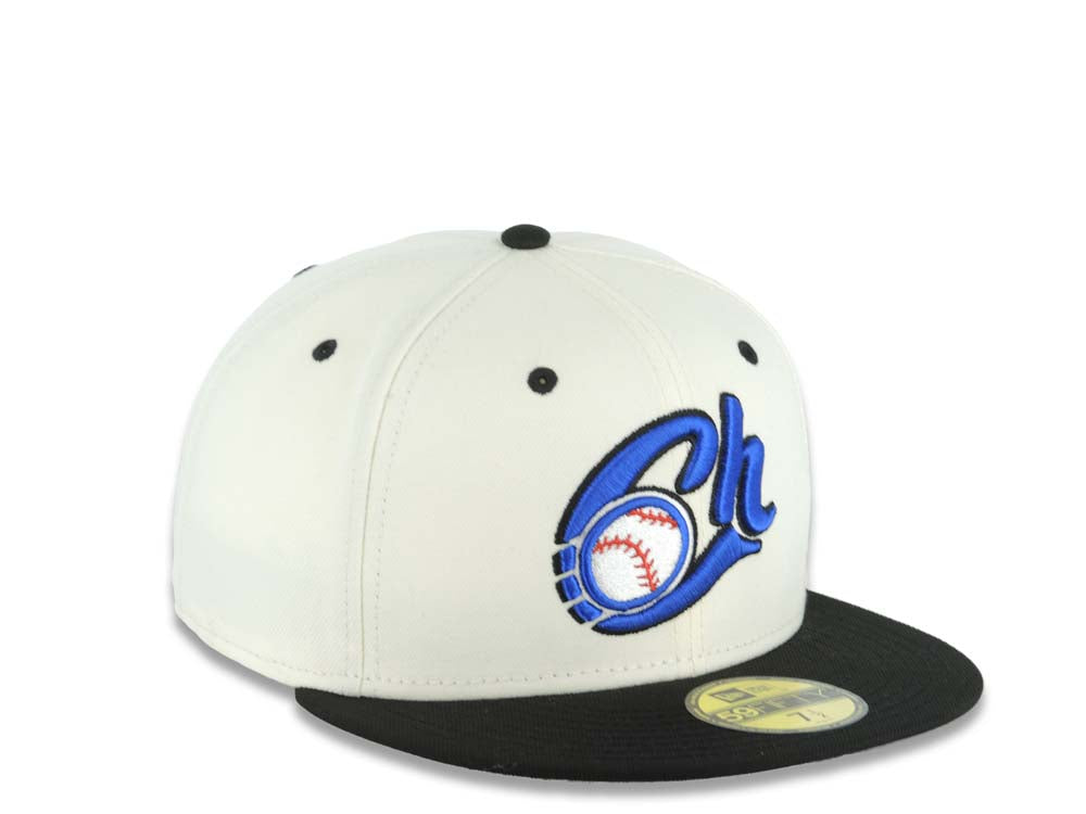 Charros de Jalisco New Era LMP 59FIFTY 5950 Fitted Cap Hat Cream Crown Black Visor Team Color Logo Gray UV
