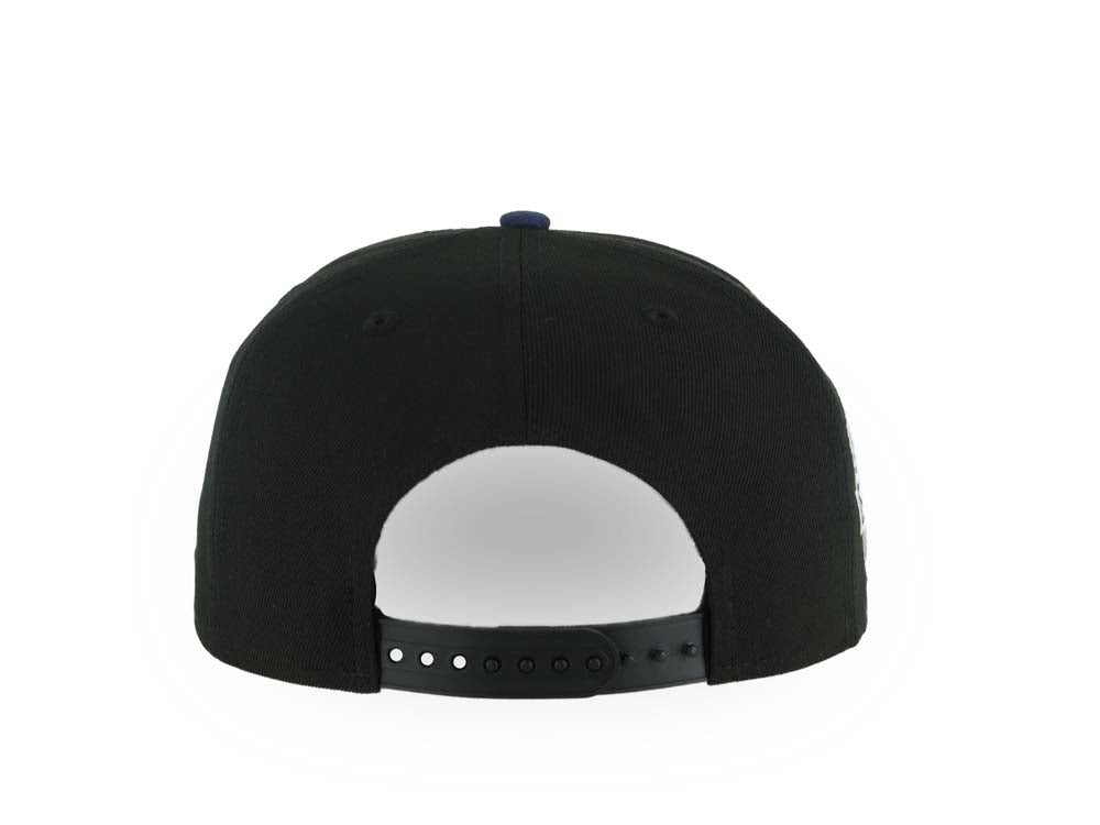 San Diego Padres New Era MLB 9FORTY 940 Adjustable A-Frame Cap Hat Black Crown Navy Blue Visor White Logo Stadium Side Patch Gray UV