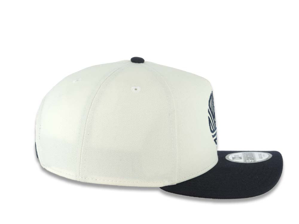 San Diego FC New Era 9FORTY 940 Adjustable A-Frame Cap Hat Cream Crown Navy Blue Visor Navy Blue Logo Gray UV
