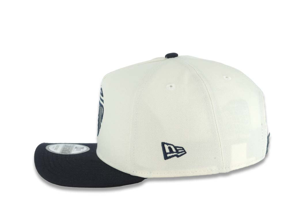 San Diego FC New Era 9FORTY 940 Adjustable A-Frame Cap Hat Cream Crown Navy Blue Visor Navy Blue Logo Gray UV
