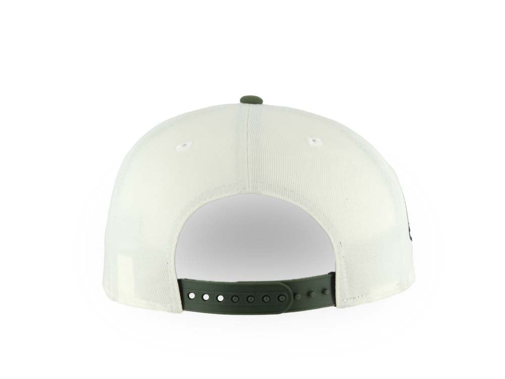 San Diego Padres New Era MLB 9FORTY 940 Adjustable A-Frame Cap Hat Cream Crown Green Visor White Logo With Rose 40th Anniversary Side Patch Gray UV