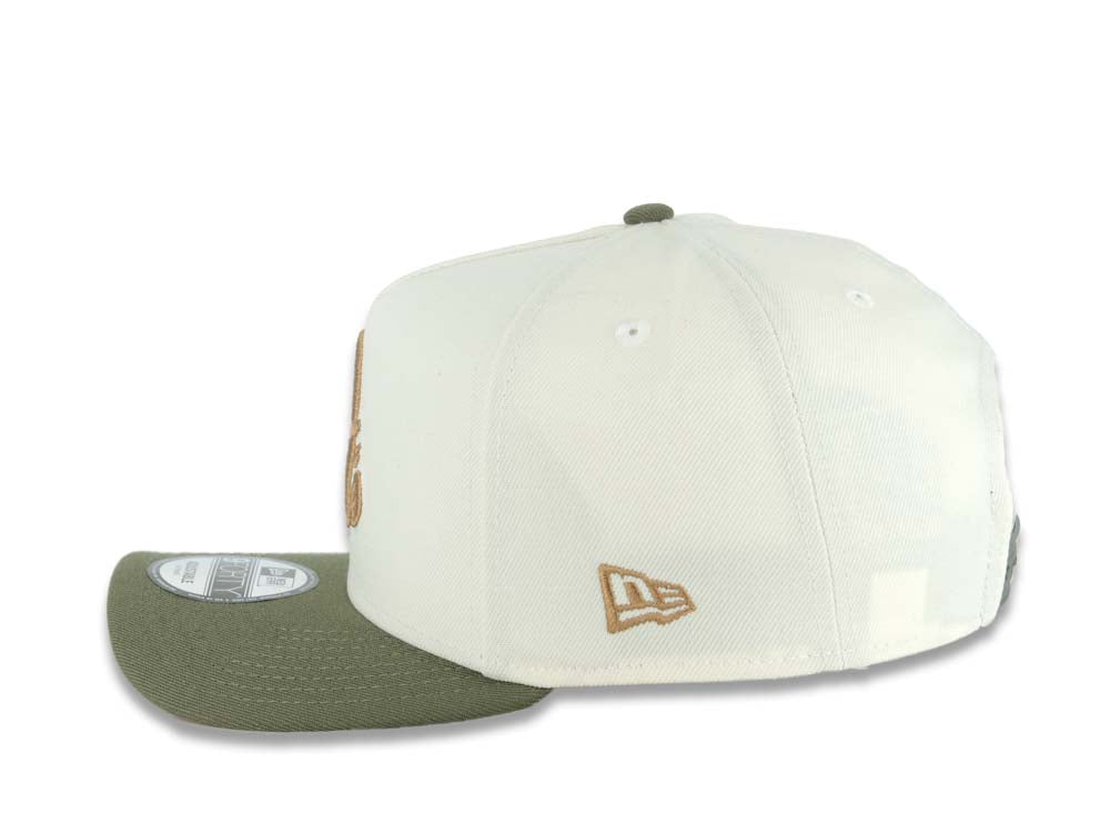 Baltimore Orioles New Era MLB 9FORTY 940 Adjustable A-Frame Cap Hat Cream Crown Olive Green Visor Brown Logo 1983 World Series Side Patch Brown UV