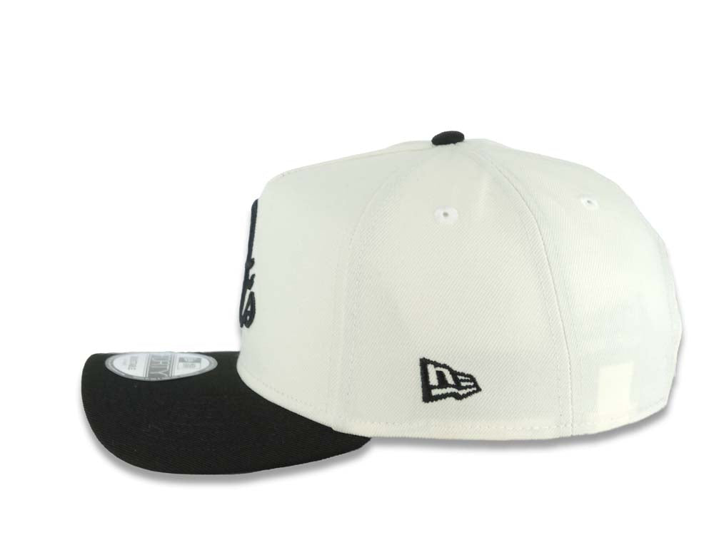 Baltimore Orioles New Era MLB 9FORTY 940 Adjustable A-Frame Cap Hat Cream Crown Black Visor Black Logo 1983 World Series Side Patch Gray UV