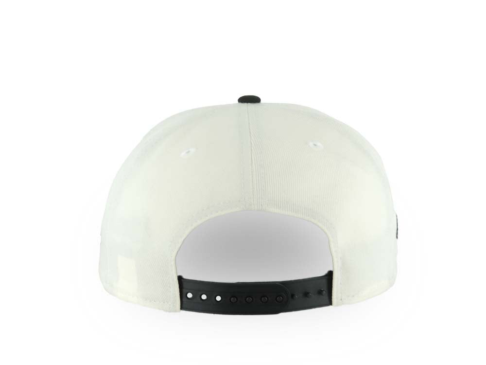 Baltimore Orioles New Era MLB 9FORTY 940 Adjustable A-Frame Cap Hat Cream Crown Black Visor Black Logo 1983 World Series Side Patch Gray UV