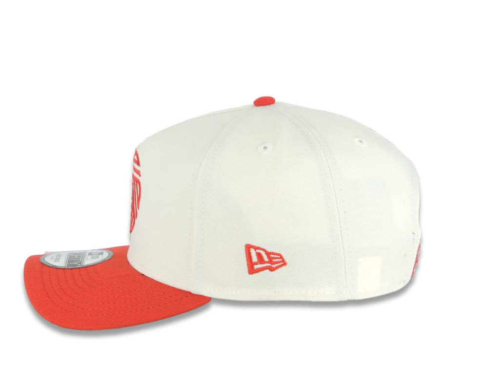 San Diego FC New Era MLS 9FORTY 940 Adjustable A-Frame Cap Hat Cream Crown Red Visor Red Logo Gray UV Gray UV