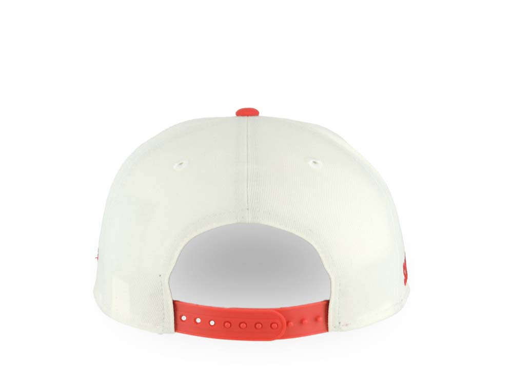 San Diego FC New Era MLS 9FORTY 940 Adjustable A-Frame Cap Hat Cream Crown Red Visor Red Logo Gray UV Gray UV
