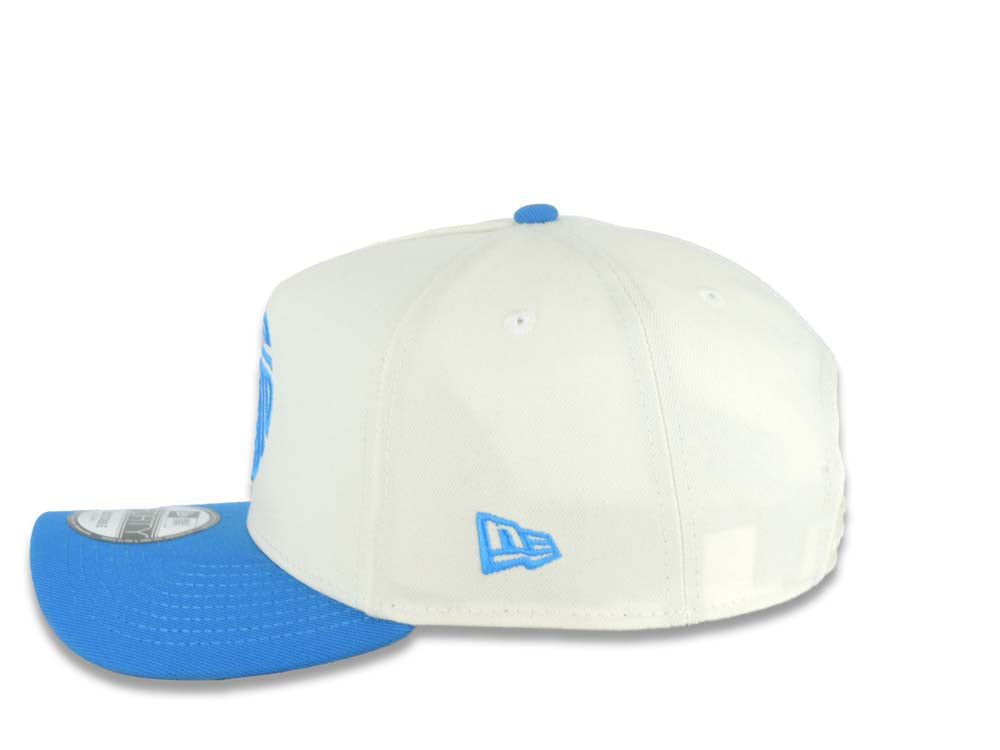 San Diego FC New Era MLS 9FORTY 940 Adjustable A-Frame Cap Hat Cream Crown Light Blue Visor Light Blue Logo Gray UV Gray UV