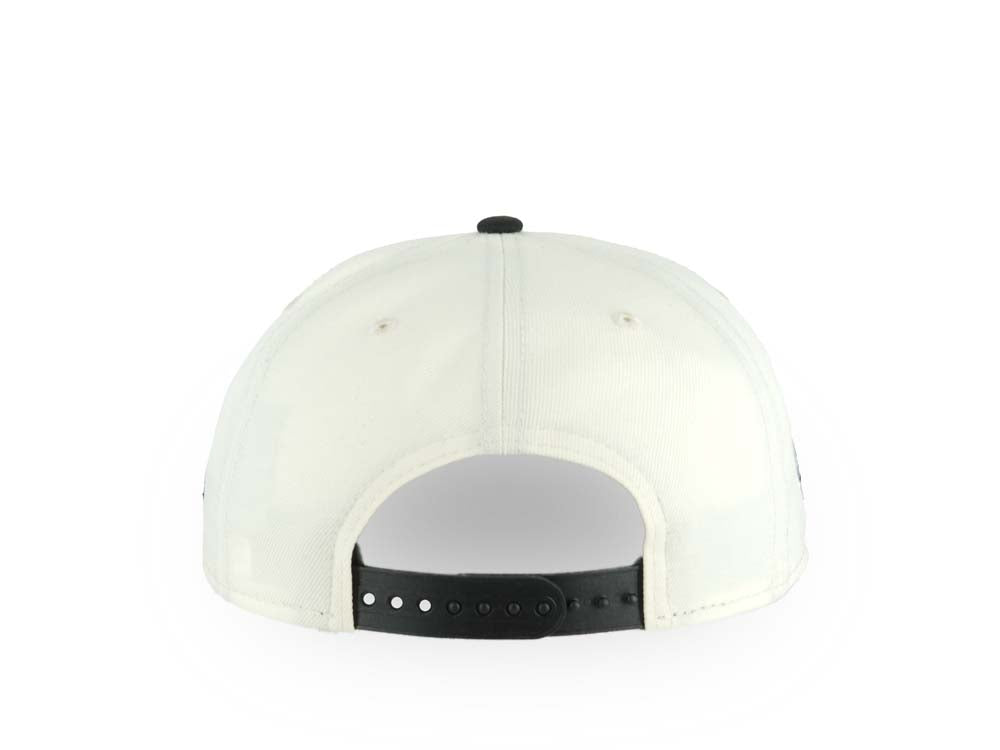 San Diego Padres New Era MLB 9FORTY 940 Adjustable A-Frame Cap Hat Cream Crown Black Visor Black Script/Text Logo South Bay Pier Side Patch Gray UV