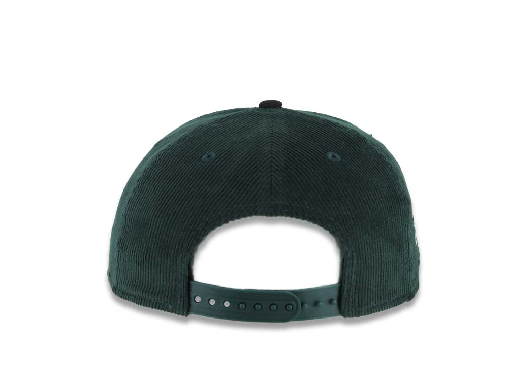 (Corduroy Crown) New York Yankees New Era MLB 9FORTY 940 Adjustable A-Frame Cap Hat Dark Green Crown Black Visor White Logo 1998 World Series Side Patch