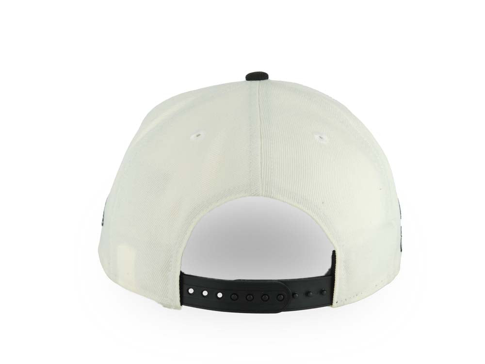 San Diego Padres New Era MLB 9FORTY 940 Adjustable A-Frame Cap Hat Cream Crown Black Visor Black Cooperstown Logo 10 Years Petco Park Side Patch