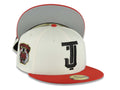 Tijuana Toros New Era LMB 59FIFTY 5950 Fitted Cap Hat Cream Crown Red Visor Black Logo 2021 Champeon Del Norte Side Patch
