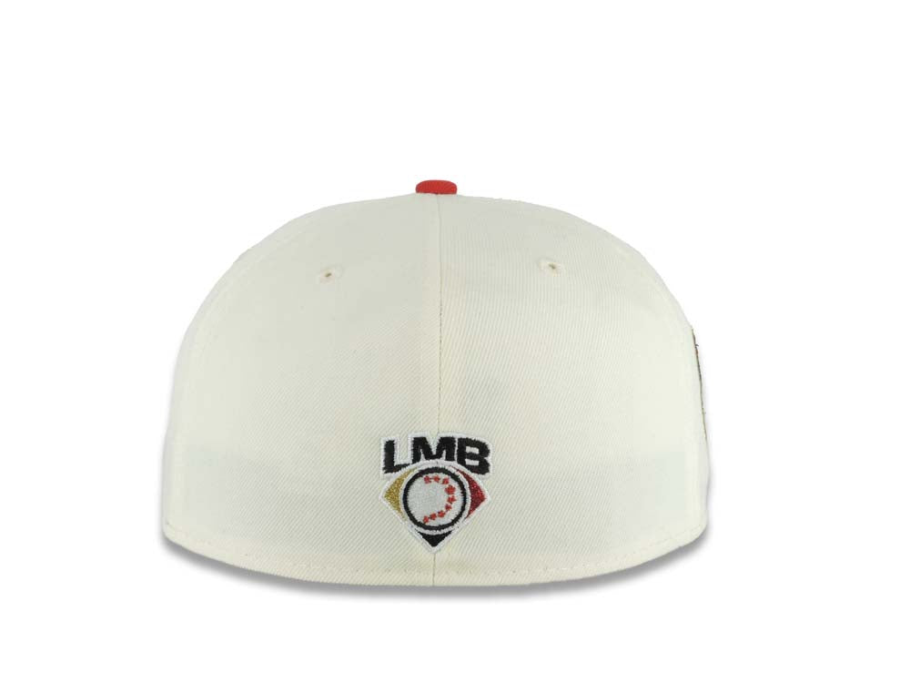 Tijuana Toros New Era LMB 59FIFTY 5950 Fitted Cap Hat Cream Crown Red Visor Black Logo 2021 Champeon Del Norte Side Patch