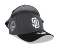 San Diego Padres New Era MLB 9FORTY 940 A-Frame Adjustable Cap Hat Dark Gray Crown Black Visor White Logo 40th Anniversary Side Patch