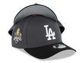 Los Angeles Dodgers New Era MLB 9FORTY 940 A-Frame Adjustable Cap Hat Dark Gray Crown Black Visor White Logo 2025 World Series Champions Side Patch