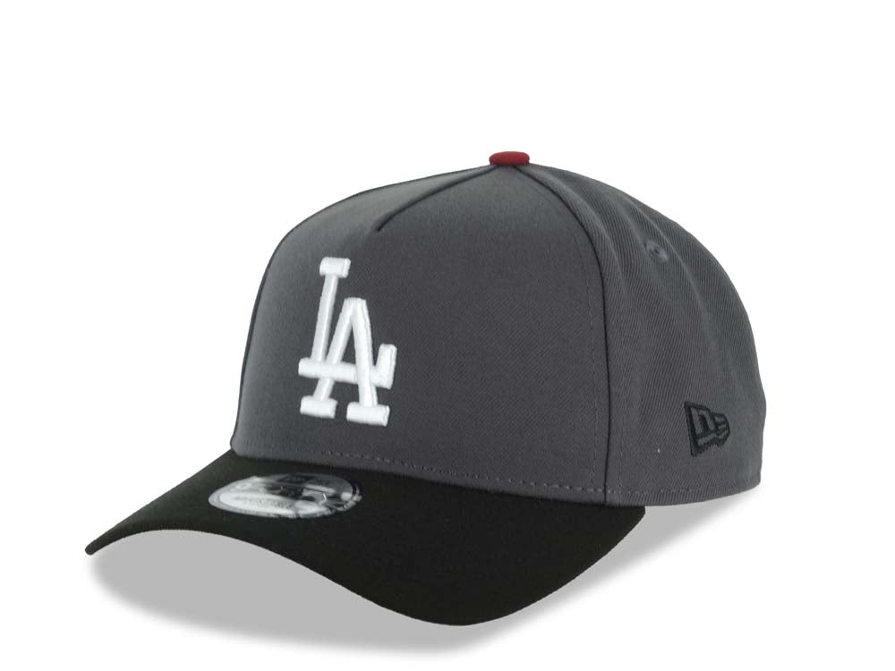 Los Angeles Dodgers New Era MLB 9FORTY 940 A-Frame Adjustable Cap Hat Dark Gray Crown Black Visor White Logo 2025 World Series Champions Side Patch