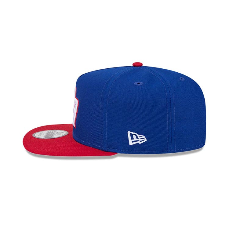 Puerto Rico New Era WBC World Baseball Classic 9FIFTY 950 Snapback A-Frame Cap Hat Royal Blue Crown Red Visor Team Color Logo Puerto Rico Flag Side Patch
