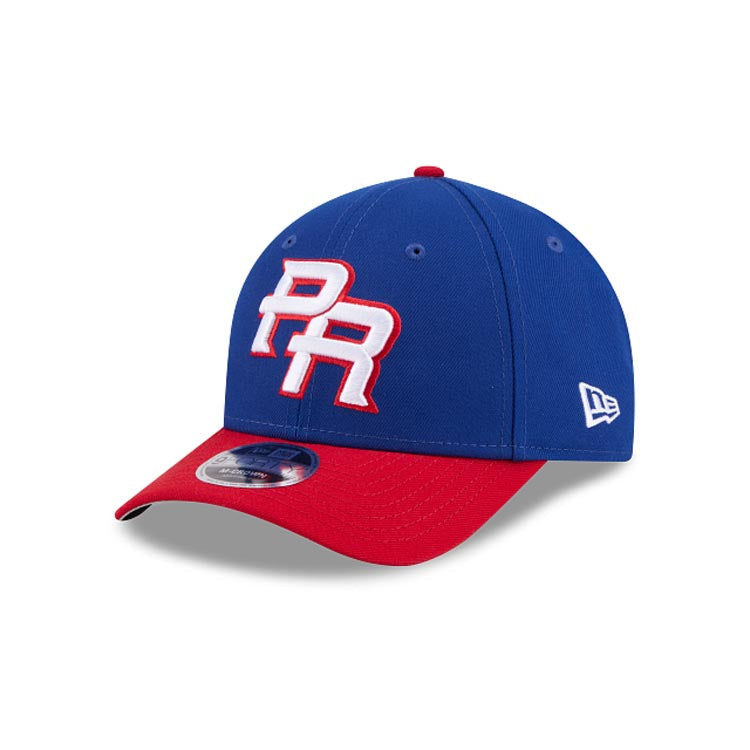 Puerto Rico New Era WBC World Baseball Classic 9FORTY 940 Adjustable Cap Hat Royal Blue Crown Red Visor Team Color Logo Puerto Rico Flag Side Patch