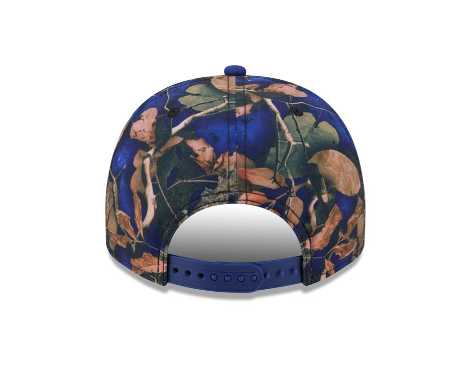 Los Angeles Dodgers New Era MLB 9FORTY 940 A-Frame Snapback Cap Hat Leaves Camo Crown Royal Blue Visor Tan Logo 50th Anniversary Patch