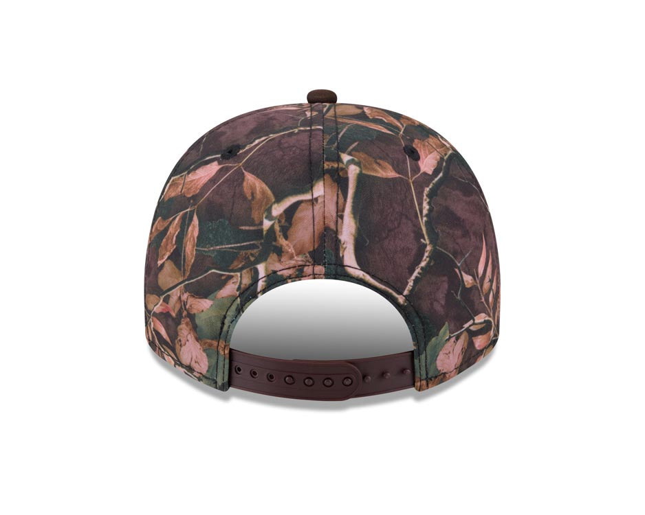 San Diego Padres New Era MLB 9FIFTY 950 A-Frame Snapback Cap Hat Leaves Camo Crown Brown Visor Yellow Logo 50th Anniversary Side Patch