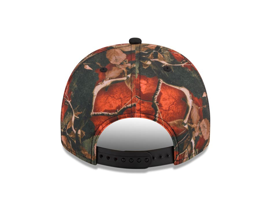 San Diego Padres New Era MLB 9FIFTY 950 A-Frame Snapback Cap Hat Leaves Camo Crown Black Visor Black/Orange Logo 50th Anniversary Side Patch