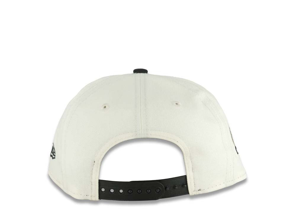 (Youth)San Diego Padres New Era MLB 9FIFTY 950 Kid Snapback Cap Hat Cream Crown Black Visor Black Logo With Rose 40th Anniversary Side Patch