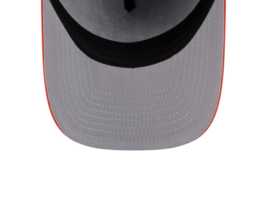 Houston Astros New Era MLB 9FIFTY 950 Snapback A-Frame Cap Hat Navy Blue Crown Orange Visor Team Color Logo With Cartoon Gray UV