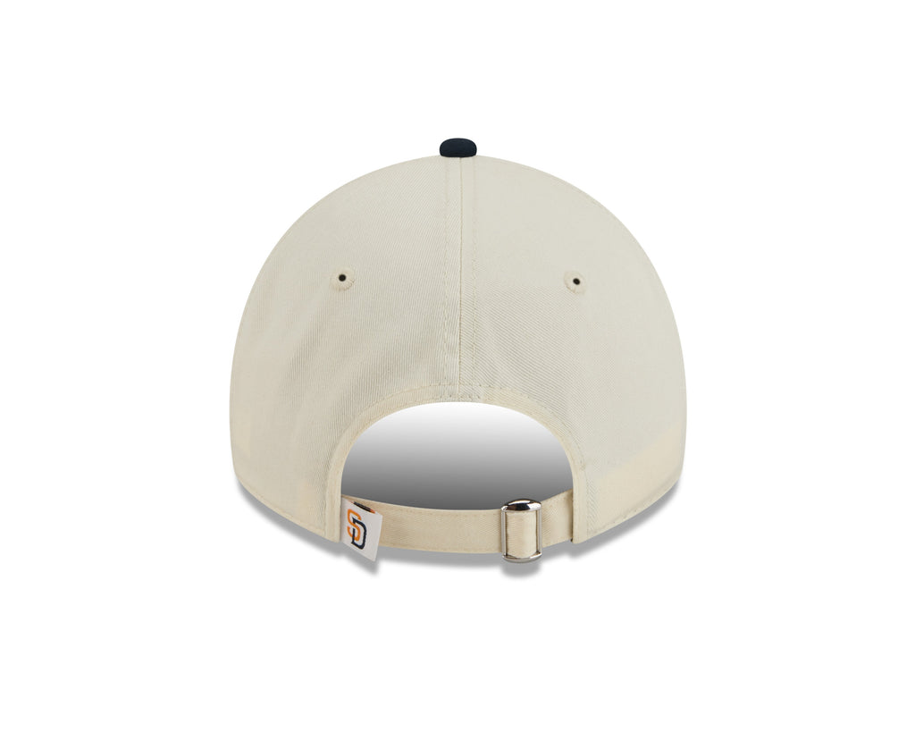 San Diego Padres New Era MLB 9TWENTY 920 Adjustable Cap Hat Chrome White Crown Navy Blue Visor Orange/Navy Logo (2026 City Connect 2.0)