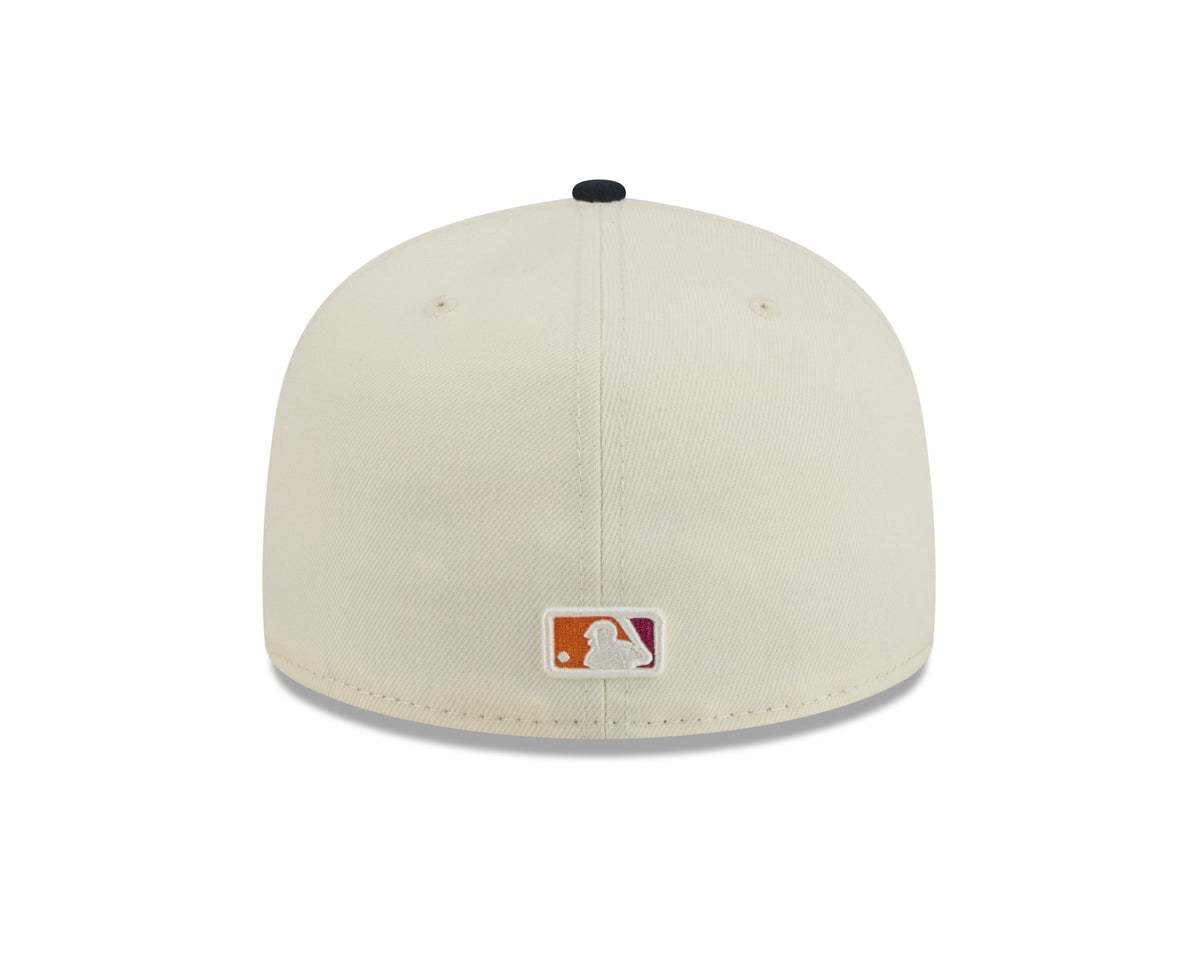 San Diego Padres New Era MLB 59FIFTY 5950 Fitted Cap Hat Chrome White Crown Navy Blue Visor Orange/Navy Logo (2026 City Connect 2.0)