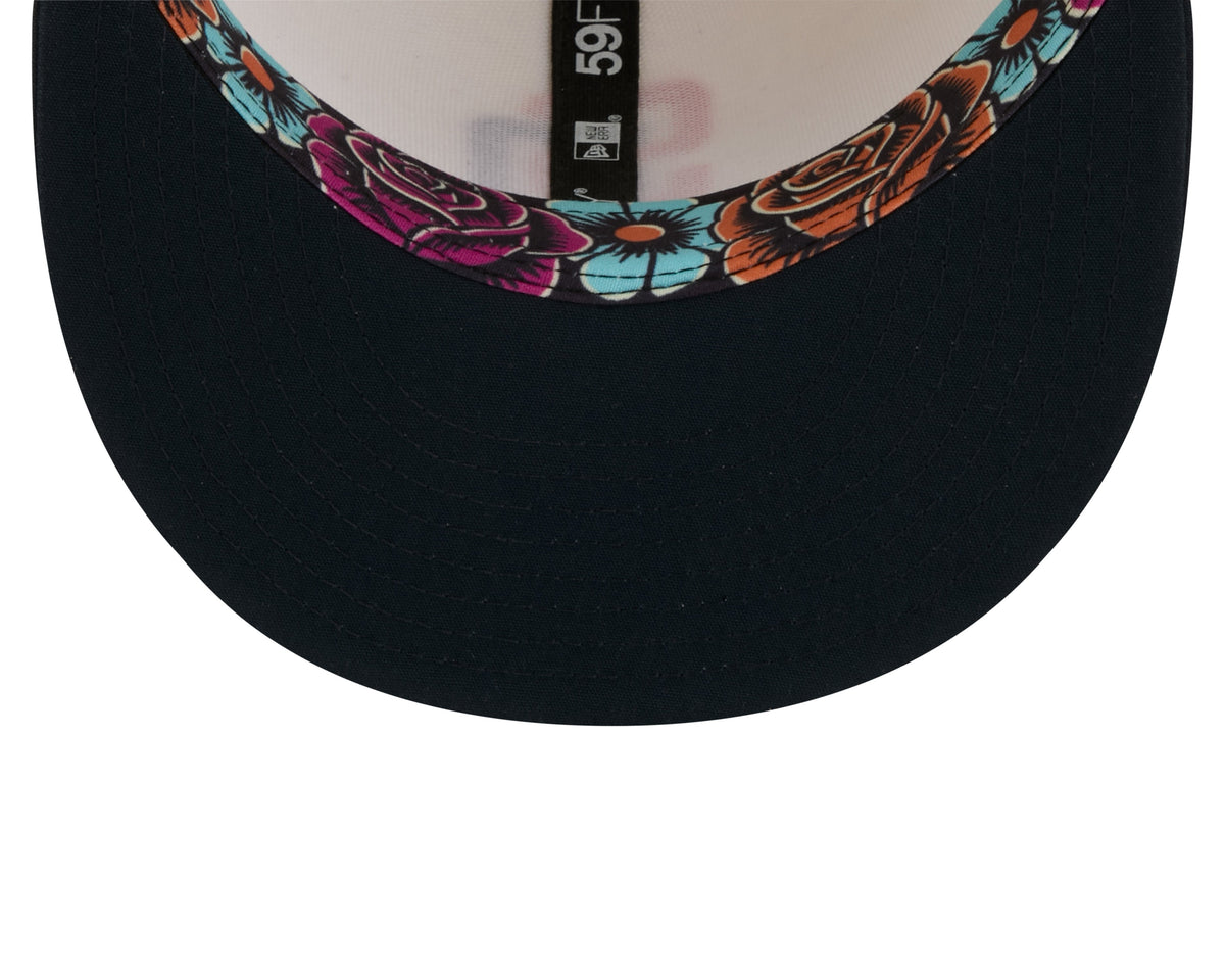 San Diego Padres New Era MLB 59FIFTY 5950 Fitted Cap Hat Chrome White Crown Navy Blue Visor Orange/Navy Logo (2026 City Connect 2.0)