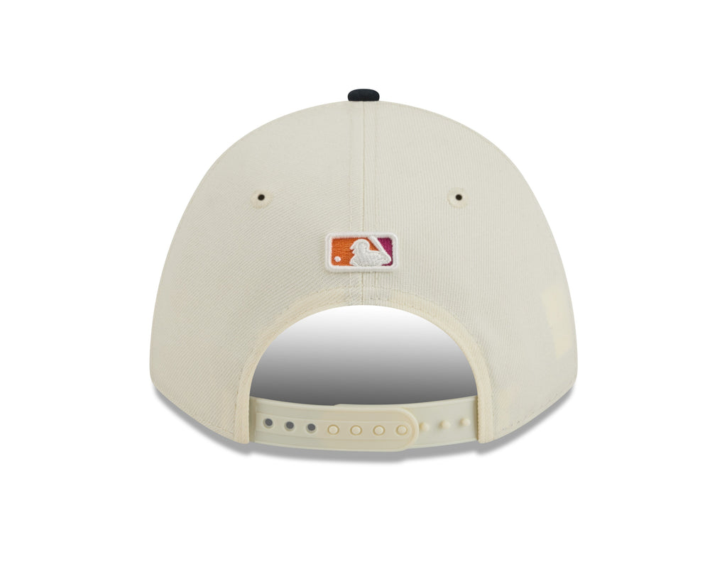 San Diego Padres New Era MLB 9FORTY 940 Adjustable M-Crown Cap Hat Chrome White Crown Navy Blue Visor Orange/Navy Logo (2026 City Connect 2.0)