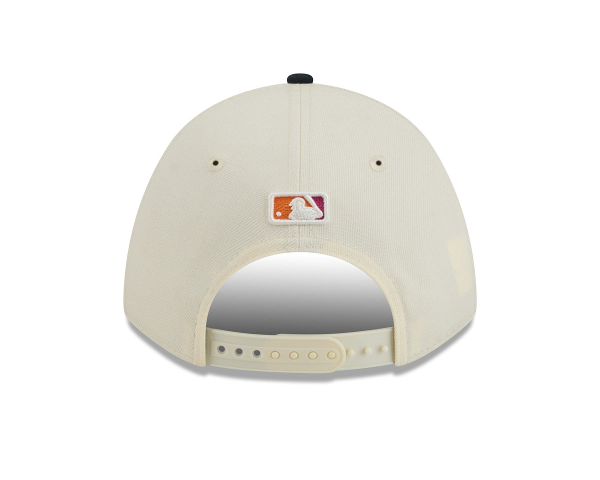 San Diego Padres New Era MLB 9FORTY 940 Adjustable M-Crown Cap Hat Chrome White Crown Navy Blue Visor Orange/Navy Logo (2026 City Connect 2.0)