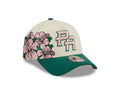 Puerto Rico New Era WBC 9FORTY 940 Adjustable A-Frame Cap Hat Crown Crown Green Visor Pink/Green Logo With Rose