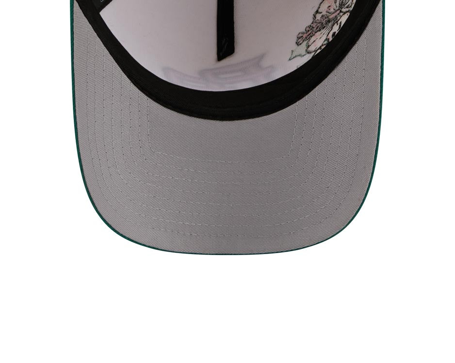 Puerto Rico New Era WBC 9FORTY 940 Adjustable A-Frame Cap Hat Crown Crown Green Visor Pink/Green Logo With Rose