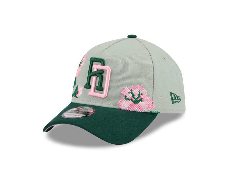 Dominican Republic New Era WBC 9FORTY 940 Adjustable A-Frame Cap Hat Pistachio Green Crown Green Visor Green/Pink Logo