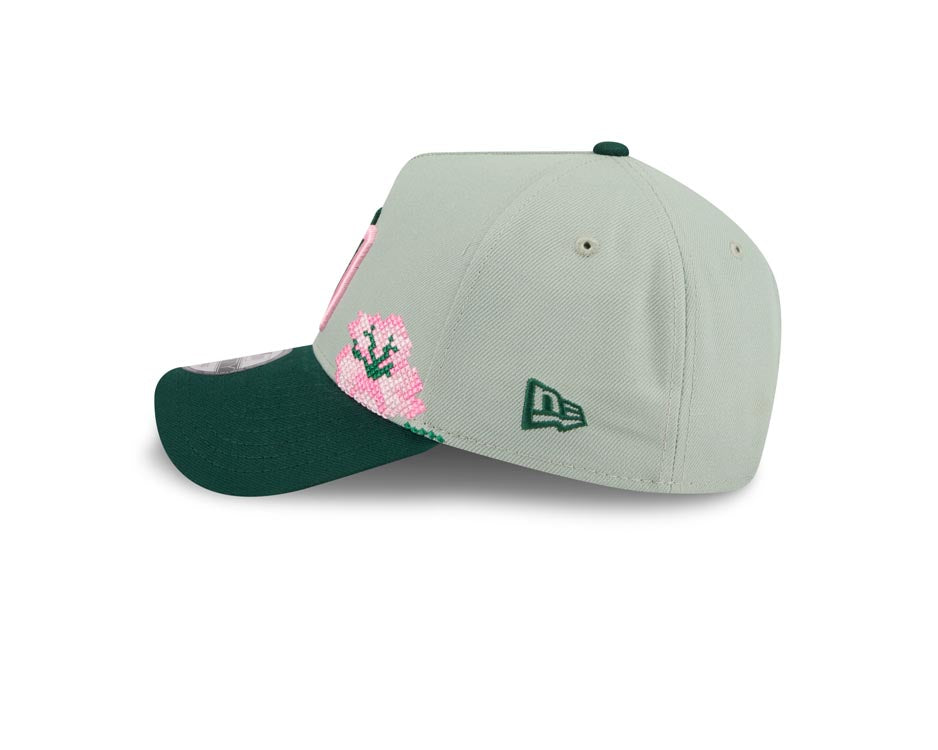 Dominican Republic New Era WBC 9FORTY 940 Adjustable A-Frame Cap Hat Pistachio Green Crown Green Visor Green/Pink Logo