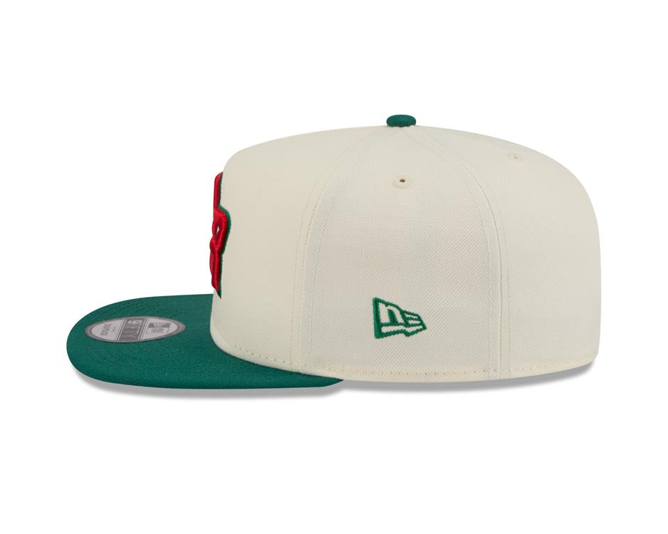 Puerto Rico New Era WBC 9FIFTY 950 Snapback A-Frame Cap Hat Chrome Crown Green Visor Red/Green Logo With Rose