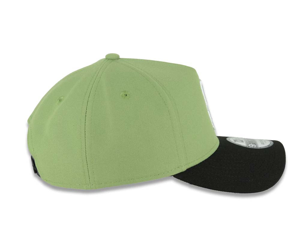 San Diego Padres New Era MLB 9FORTY 940 Adjustable A-Frame Cap Hat Matcha Green Crown Black Visor White Logo Gray UV