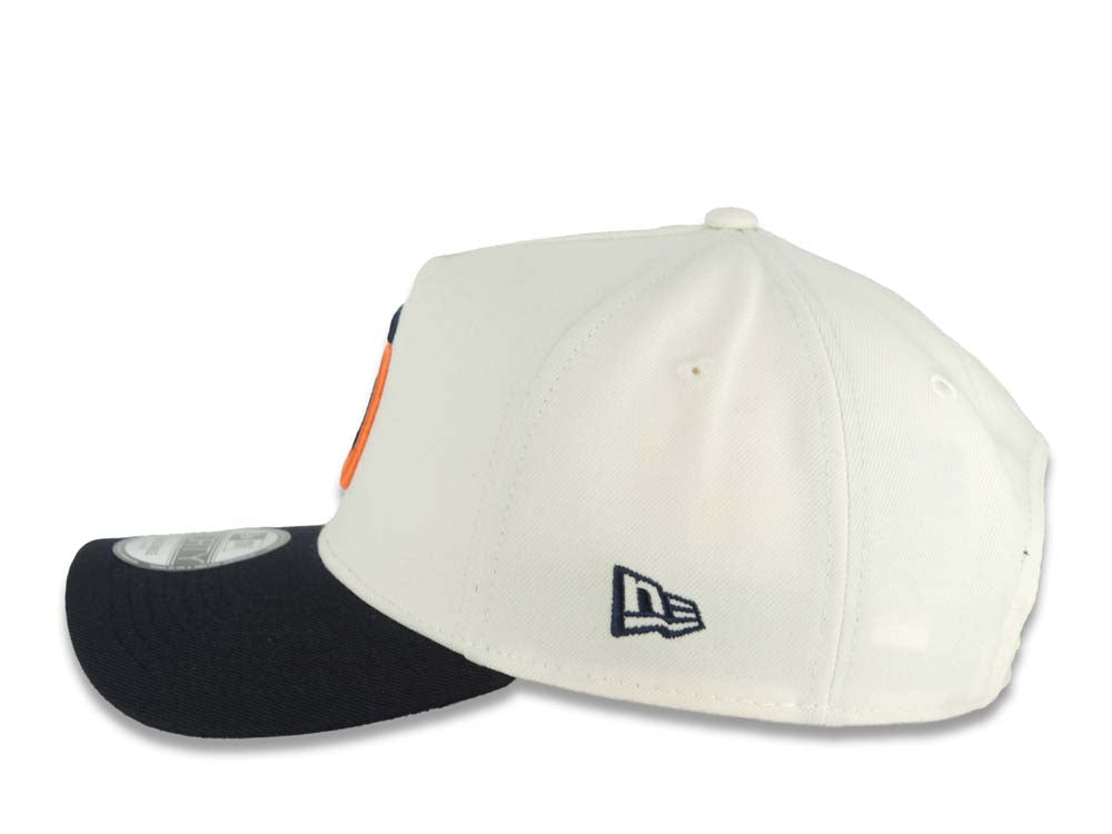 San Diego Padres New Era MLB 9FORTY 940 Adjustable A-Frame Cap Hat Cream Crown Navy Blue Visor Navy/Orange Logo 1998 World Series Side Patch