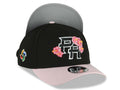 Puerto Rico New Era 9FORTY 940 Adjustable A-Frame Cap Hat Black Crown Pink Visor Black/White Logo Pink Flower WBC World Baseball Classic Side Patch