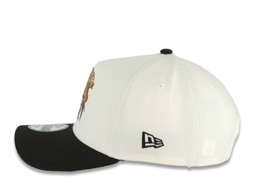 Puerto Rico New Era 9FORTY 940 Adjustable A-Frame Cap Hat Chrome White Crown Black Visor Black White Logo Frog WBC World Baseball Classic Side Patch